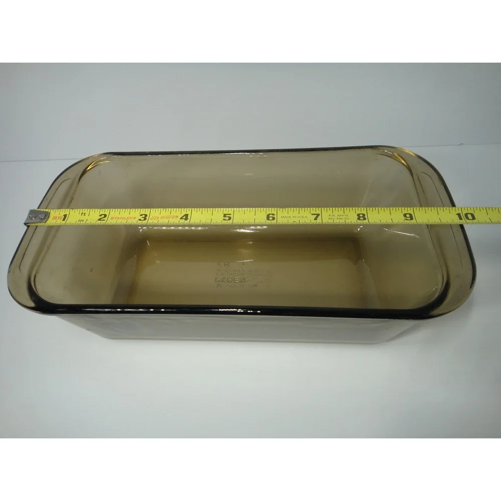 Pyrex Visions Amber Brown Glass Loaf Pan 1.5L Rectangular Baking Dish #213 VTG